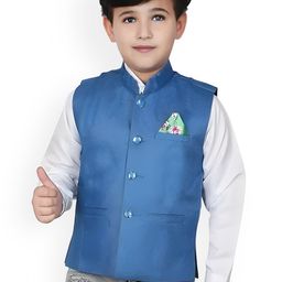Qitty Boys Woven Nehru Jacket With Shirt-image-48