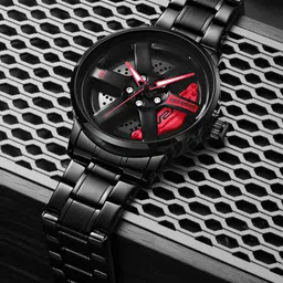 V2A Men Round Dial & Stainless Steel Bracelet Style Straps Analogue Watch V2A-CS-2410-Blk-32