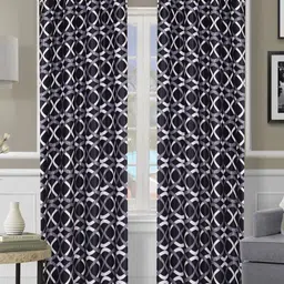 Myntra Elegant Homes Blue & White 2 Pieces Geometric Room Darkening Long Door Curtain-picture-33