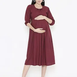 NIGHTSPREE Maternity Fit & Flare Dress-picture-37