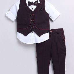 Little Collars Boys Wine 4 Piece Clothing Set-picture-25