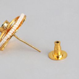 Anouk Gold-Plated Artificial Stones Studded Circular Shaped Studs image 4