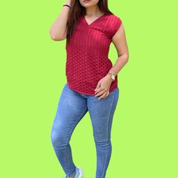 Bhanderi Fashion Women Checked Georgette Top-picture-16