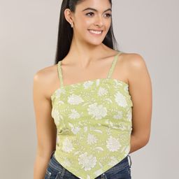 aturabi Floral Print Cotton Crop Top-image-43