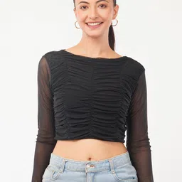 Deshi Girl Women Boat Neck Crop Top-picture-30