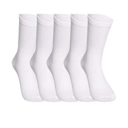 VOICI Formal Calf Length White Formal Cotton Socks Pack of 5-image-85
