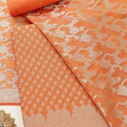 Soch Floral Woven Design Unstitched Dress Material-image-3