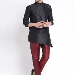 TS LIFESTYLE Men Regular Dupion Silk Kurta with Pyjamas-image-86