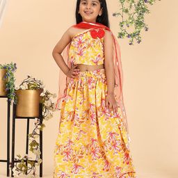 Cutiekins Girls Printed Ready to Wear Lehenga & Blouse With Dupatta-45