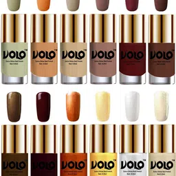 VOLO Set Of 12 Extra Shine Vibrant Shades Combo Nail Polish- 9.9ml Each- No-153-56