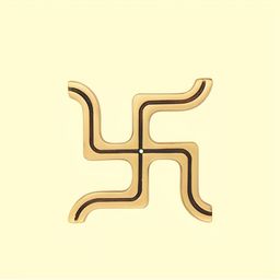 PLUS POINT 2 Piece Yellow & Brown Textured Handicraft Swastik Spiritual Wall Decor-10