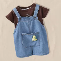 FOREVER FRIDAY Boys Printed Pure Cotton Dungarees Set-42