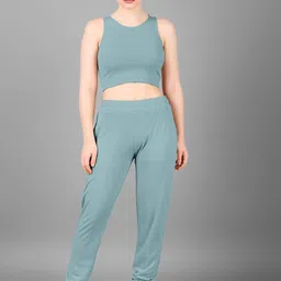Mast & Harbour Round Neck Sleeveless Top With Jogger Co-Ords-image-92