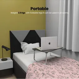 Portronics Black & Grey Printed Stratch Resistant Foldable Laptop Table image 2