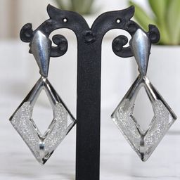 Jolly Faces Silver-Plated Geometric Shaped Drop Earrings-image-96