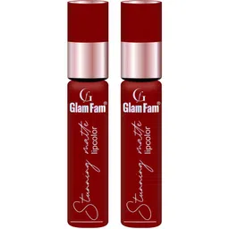 GlamFam Set Of 2 Stunning Matte Waterproof Lip Color- 5 ml Each- Merlot 05-13