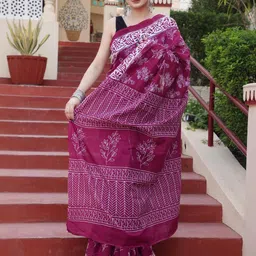 Lovwear Purple Pure Cotton Sarees-picture-19