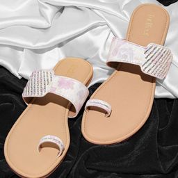 Indifeet Women Printed Ethnic One Toe Flats-image-79