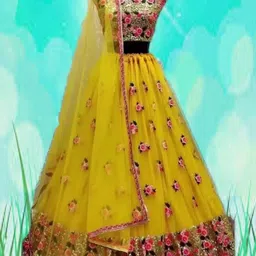 F Plus Fashion Green Net Lehenga Choli-picture-40