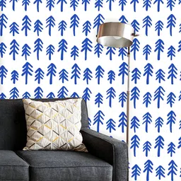 ArtzFolio Printed UV-Resistant Anti-Bacterial Blue Christmas Trees Peel & Stick Wallpaper-image-74