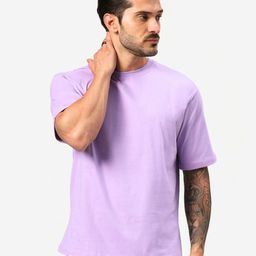URBANICE Men Solid Round Neck Cotton Oversized T-shirt-image-22
