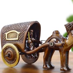INTERNATIONAL GIFT Brown Camel Cart Figurine Showpiece With Rajasthani Rider-image-26