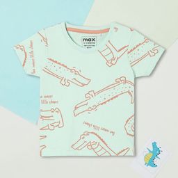 max Boys Printed V-Neck T-shirt-image-75