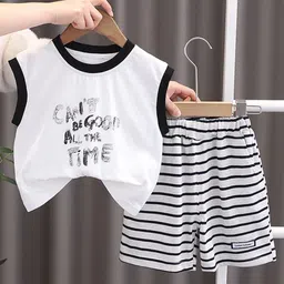 StyleCast x Revolte Boys Typography Printed Round Neck Sleeveless T-shirt With Shorts-image-69