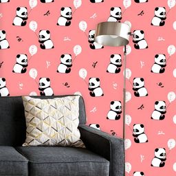 ArtzFolio Printed UV-Resistant Anti-Bacterial Baby Panda Bears And Balloons Peel & Stick Wallpaper-image-38