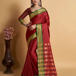 Rangtulika Ethnics Zari Silk Blend Saree-image-80