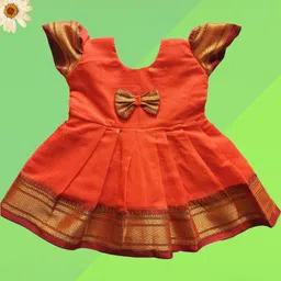 Mom and Me Orange Cotton Dresses-picture-14