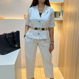Nirvaana V-Neck Short Sleeves Top & Trousers Co-Ords Set-image-82