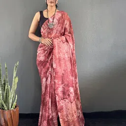 HERE&NOW Tie and Dye Pure Georgette Saree-picture-21