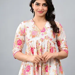 CORDSET Floral Print Cotton Empire Top-image-83