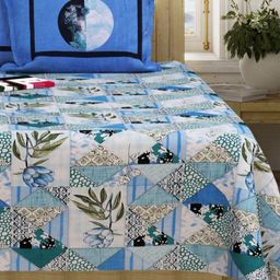 San Marino Blue & White Floral Printed Cotton 350 TC Queen Bedsheet Set- 2.54 m x 2.28 m-image-37