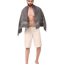 Dollar Grey Striped Bamboo 600 GSM Bath Towel-51