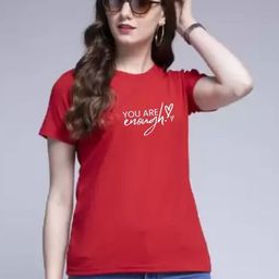 Moda Rapido Women Typography Printed Round Neck Cotton T-shirt-picture-4