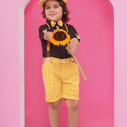 Aj DEZInES Boys Short Sleeves Pure Cotton Shirt With Shorts & Suspenders-image-62