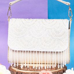 OSTY Geometric Embroidered Box Clutch-image-45