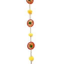 Sellplus Yellow & Red Set Of 6 Pompom Toran image 2
