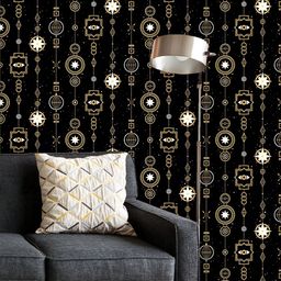 ArtzFolio Printed UV-Resistant Anti-Bacterial Stars And Magical Golden Garlands Peel & Stick Wallpaper-image-96