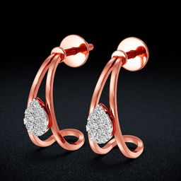 Joyalukkas 18 Kt Rose Gold Earrings Diamond-2.04 gm-image-40