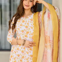 URMIR FASHION Women Floral Printed Regular Kurta with Trousers & With Dupatta-picture-8