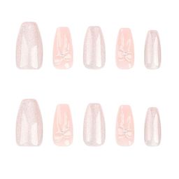 GLOW CUPID 25 Pieces Blush Veil Pieces Reusable Nails-28