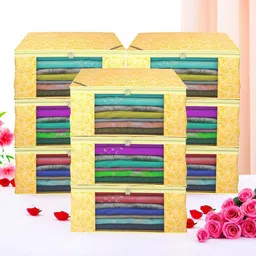 Kuber Industries Yellow Set of 6 Regular Drawer Organiser Organisers-7