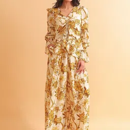 NH KAPDEWALA Printed Top & Trousers Co-Ord-image-16
