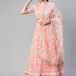 JIHU CULTURE Embroidered Semi-Stitched Lehenga & Unstitched Blouse With Dupatta-picture-10