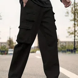 Fifth U Men Relaxed Straight Leg Cargos Trousers-picture-31