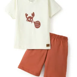 FUNKRAFTS Kids Printed Short Sleeves Pure Cotton T-shirt With Shorts-49