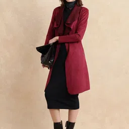 RAREISM Women Cotton Longline Tailored Jacket with Embroidered-image-100